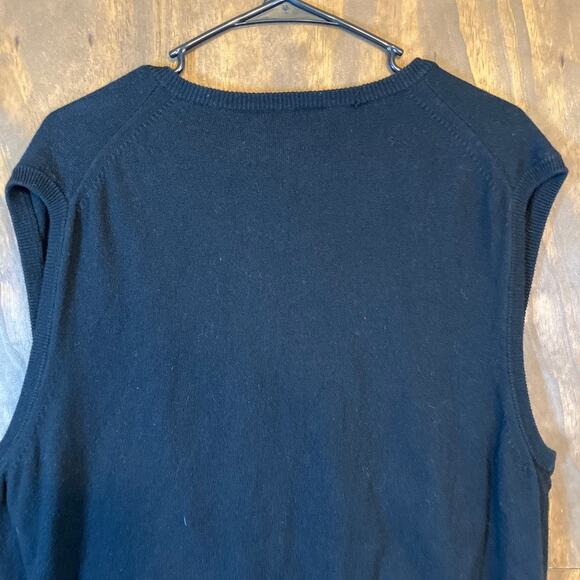Express Mens Sweater Vest Black V Neck Merino Wool Blend XLarge - Picture 10 of 11